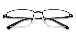 Black Rectangle Half Rim Medium Unisex Eyeglasses by Vincent Chase Online-134751