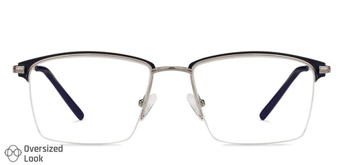 Gunmetal Square Half Rim Unisex Eyeglasses by Vincent Chase VC-134759