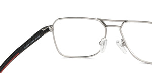 Gunmetal Geometric Full Rim Unisex Eyeglasses by Vincent Chase Computer Glasses-138164