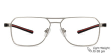 Load image into Gallery viewer, Gunmetal Geometric Full Rim Unisex Eyeglasses by Vincent Chase-134763