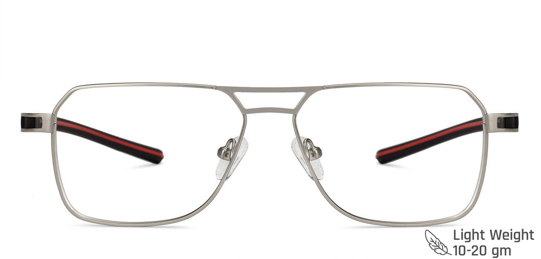 Gunmetal Geometric Full Rim Unisex Eyeglasses by Vincent Chase-134763