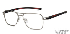 Gunmetal Geometric Full Rim Unisex Eyeglasses by Vincent Chase-134763