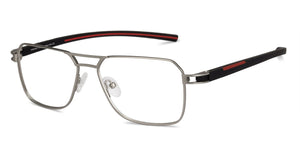Gunmetal Geometric Full Rim Unisex Eyeglasses by Vincent Chase-134763
