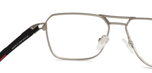 Gunmetal Geometric Full Rim Unisex Eyeglasses by Vincent Chase-134763