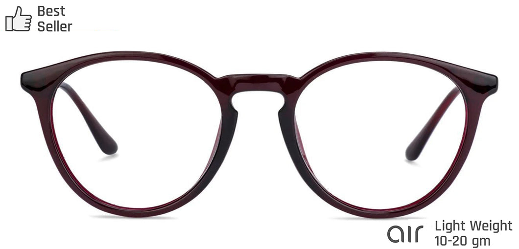 Red Round Full Rim Unisex Eyeglasses by Lenskart Air Online-134766
