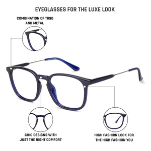 Blue Wayfarer Full Rim Unisex Eyeglasses by Lenskart Air Online-134769