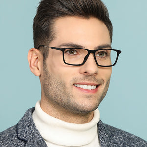Black Rectangle Full Rim Unisex Eyeglasses by Lenskart Air LA-134770