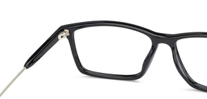 Black Rectangle Full Rim Unisex Eyeglasses by Lenskart Air LA-134770