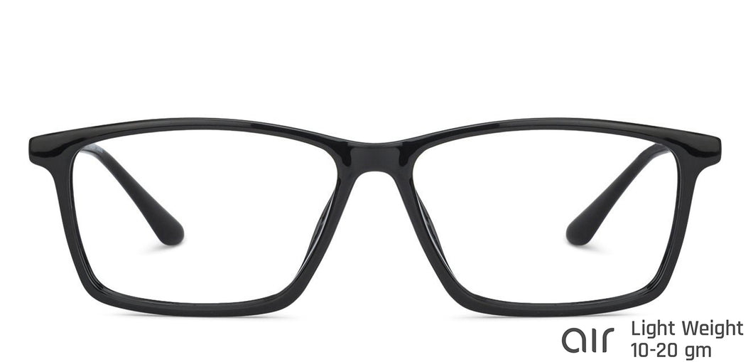 Black Rectangle Full Rim Unisex Eyeglasses by Lenskart Air LA-134770