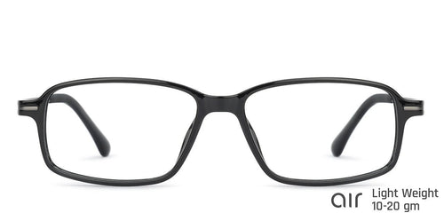Black Rectangle Full Rim Unisex Eyeglasses by Lenskart Air Online-134778