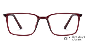 Red Rectangle Full Rim Unisex Eyeglasses by Lenskart Air Online-139735