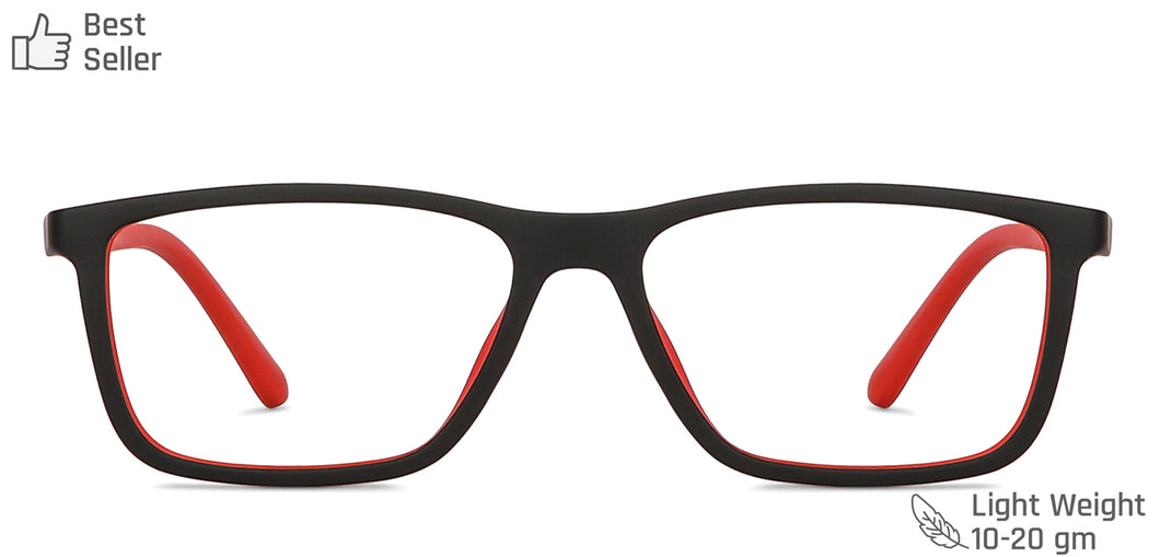 Black Rectangle Full Rim Unisex Eyeglasses by Lenskart Air Online-134784