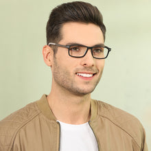 Load image into Gallery viewer, Black Rectangle Full Rim Unisex Eyeglasses by Lenskart Air Online-134788