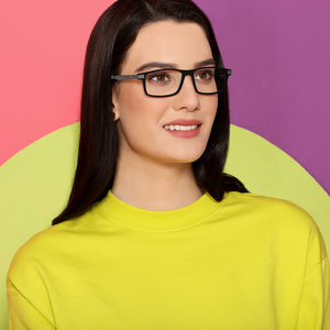 Black Rectangle Full Rim Unisex Eyeglasses by Lenskart Air Online-134788