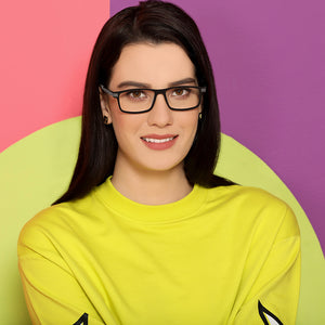 Black Rectangle Full Rim Unisex Eyeglasses by Lenskart Air Online-134788