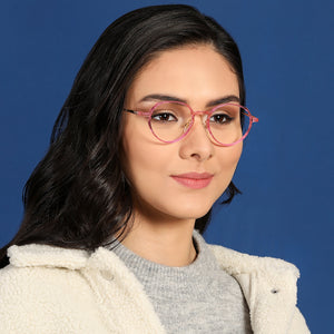 Pink Round Full Rim Women Eyeglasses by Lenskart Air Online-134789