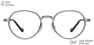 Grey Round Full Rim Unisex Eyeglasses by Lenskart Air Online-134790