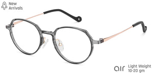 Grey Round Full Rim Unisex Eyeglasses by Lenskart Air Online-134790