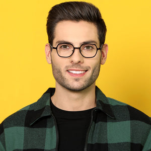 Black Hexagonal Full Rim Unisex Eyeglasses by Lenskart Air Online-134791