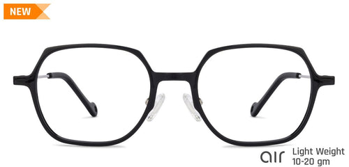 Black Hexagonal Full Rim Unisex Eyeglasses by Lenskart Air Online-134791