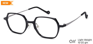 Black Hexagonal Full Rim Unisex Eyeglasses by Lenskart Air Online-134791