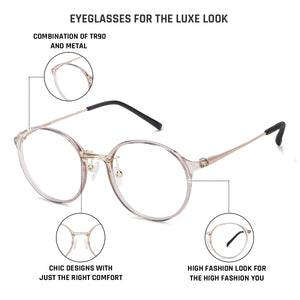 Pink Round Full Rim Medium Unisex Eyeglasses by Lenskart Air Online-134793