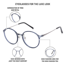 Load image into Gallery viewer, Grey Round Full Rim Medium Unisex Eyeglasses by Lenskart Air Online-134794
