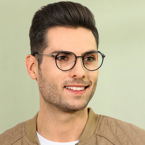 Grey Round Full Rim Medium Unisex Eyeglasses by Lenskart Air Online-134794