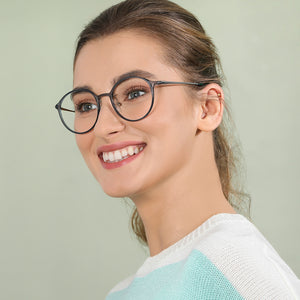 Grey Round Full Rim Medium Unisex Eyeglasses by Lenskart Air Online-134794