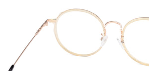 Gold Round Full Rim Unisex Eyeglasses by Lenskart Air Computer Glasses-138283