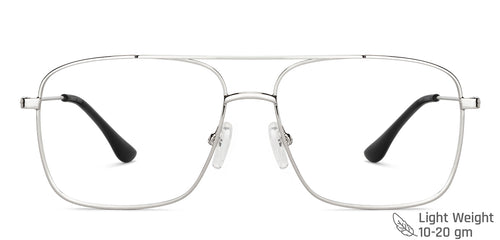 Silver Square Full Rim Unisex Eyeglasses by Vincent Chase-147954