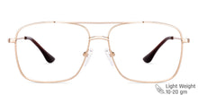 Load image into Gallery viewer, Gold Square Full Rim Unisex Eyeglasses by Vincent Chase-147955