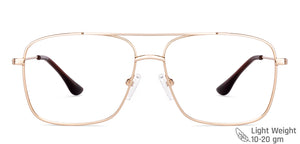Gold Square Full Rim Unisex Eyeglasses by Vincent Chase-147955