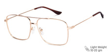 Load image into Gallery viewer, Gold Square Full Rim Unisex Eyeglasses by Vincent Chase-147955