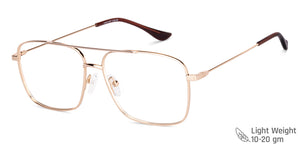 Gold Square Full Rim Unisex Eyeglasses by Vincent Chase-147955