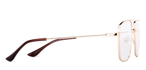Gold Square Full Rim Unisex Eyeglasses by Vincent Chase-147955