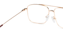 Load image into Gallery viewer, Gold Square Full Rim Unisex Eyeglasses by Vincent Chase-147955