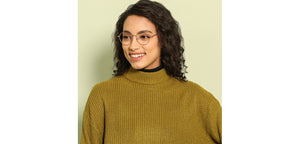 Gold Round Full Rim Unisex Eyeglasses by Vincent Chase VC-151454