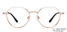 Load image into Gallery viewer, Gold Round Full Rim Unisex Eyeglasses by Vincent Chase VC-151454
