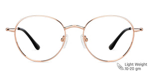 Gold Round Full Rim Unisex Eyeglasses by Vincent Chase VC-151454