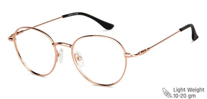 Gold Round Full Rim Unisex Eyeglasses by Vincent Chase VC-151454