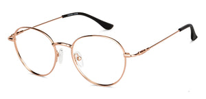 Gold Round Full Rim Unisex Eyeglasses by Vincent Chase VC-151454