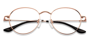 Gold Round Full Rim Unisex Eyeglasses by Vincent Chase VC-151454
