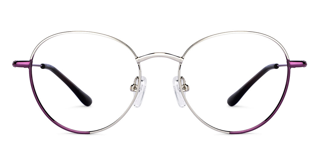 Silver Round Full Rim Unisex Eyeglasses by Vincent Chase-150623