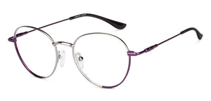 Silver Round Full Rim Unisex Eyeglasses by Vincent Chase-150623