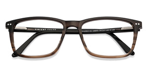 Brown Rectangle Full Rim Unisex Eyeglasses by Vincent Chase-148855