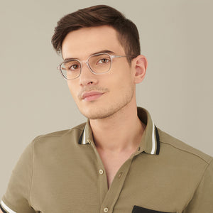 Transparent Geometric Full Rim Unisex Eyeglasses by Vincent Chase Computer Glasses-148635