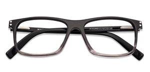 Black Rectangle Full Rim Unisex Eyeglasses by Vincent Chase Essentials-134903