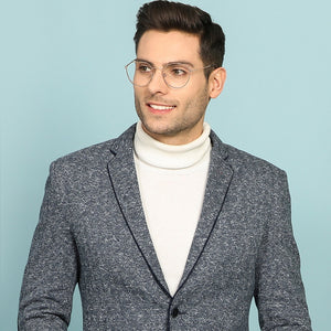 Gold Round Full Rim Unisex Eyeglasses by Vincent Chase Essentials-134920