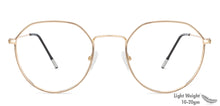 Load image into Gallery viewer, Gold Round Full Rim Unisex Eyeglasses by Vincent Chase Essentials-134920